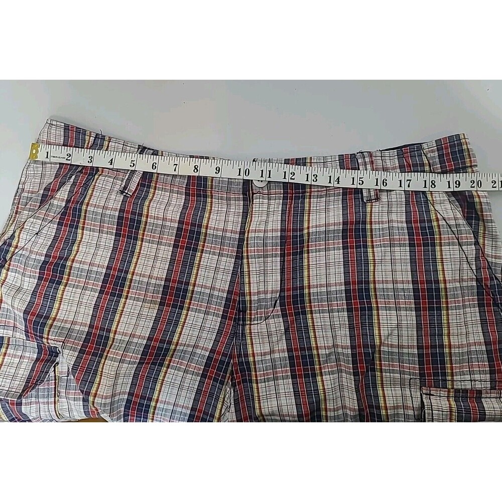US Expedition Multi-Color Plaid Check Cargo Shorts Mens Size 38 100% Cotton - Picture 3 of 8